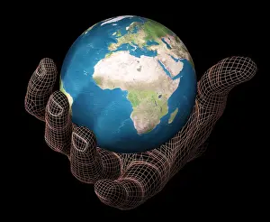 Concept Prints: Hand Holding the Earth