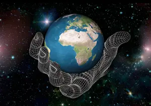 Concept Prints: Hand Holding the Earth