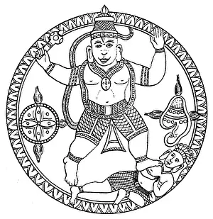 World Cultures Prints: Hanuman, Hindu Monkey God