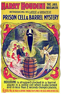 Vintage Nostalgia Prints: Harry Houdini, Prison Breaker, 1906