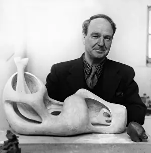 Famous People Prints: Henry Moore, British Sculptor, 1951