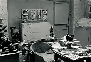 Famous People Prints: Henry Moore's Studio