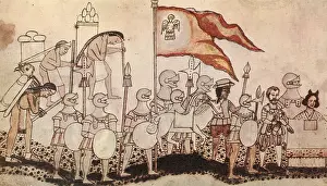 Aztec Prints: Hernan Cortes Entering Mexico, 1519