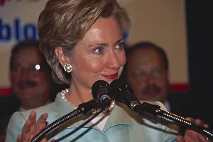 Clinton Prints: Hillary Clinton at 2000 Democratic Convention