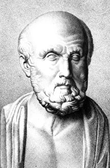 Ancient Prints: Hippocrates, Greek Physician, Father of Modern Medicine