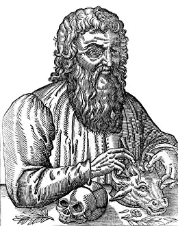 Ancient Prints: Hippocrates, Greek Physician, Father of Modern Medicine