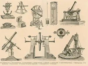 Astronomy Prints: Historical astronomy instruments