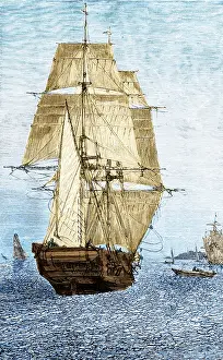 : HMS Beagle in Phosphorescent Sea