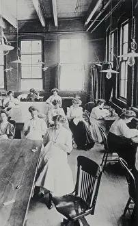 School Prints: Home Economics, Sewing Class, 1910