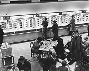 Cities Prints: Horn and Hardart Automat, Self Service Cafeteria Style Restaurant, New York City History