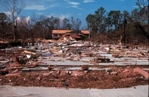 Meteorology Prints: Huricane Camille Damage, 1969