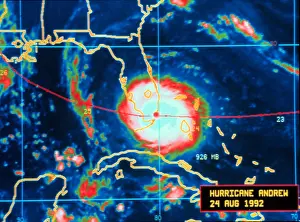 Strong Prints: Hurricane Andrew, Infrared Image, 1992