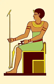 Ancient Prints: Imhotep, Ancient Egyptian Deity, Illustration