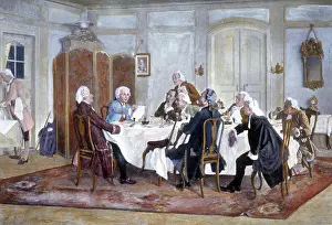 Prints of 'Kant and his comrades at the table' Emil Doerstling, 1900 : Immanuel Kant, German Philosopher, And His Comrades