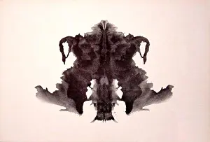 Test Prints: Inkblot psychology test card by Rorschach, Number 4