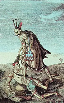 Warriors Prints: Iroquois Warrior Scalping Enemy, 1814
