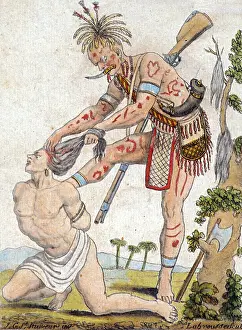 Warriors Prints: Iroquois Warrior Scalping Enemy, 18th Century