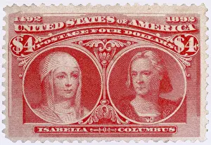 Columbian Prints: Isabella and Columbus, U.S. Postage Stamp, 1893