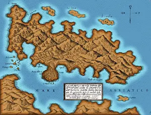 Cartography Prints: Island of Korcula, 1571