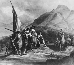 Colonial Prints: Jan van Riebeeck Arrives in Table Bay, 1652