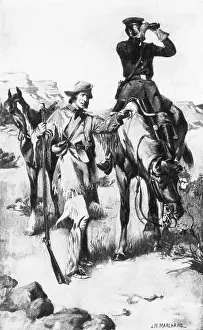 Court Prints: J.C. Fremont and His Guide, Kit Carson