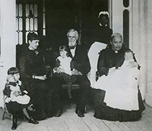Vintage Nostalgia Prints: Jefferson Davis with Family, 1885