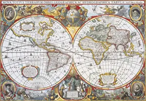 Cartography Prints: Jodocus Hondius, World Map, 1630