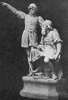 Statues Prints: John and Sebastian Cabot, Italian Explorers