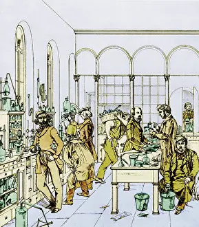 Agricultural Prints: Justus von Liebig, Laboratory, Giessen