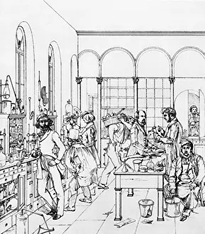 Agricultural Prints: Justus von Liebig, Laboratory, Giessen
