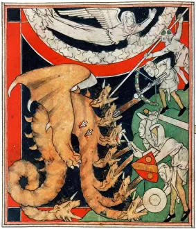Folklore Prints: Knights Battle Eight-Headed Dragon, 1313