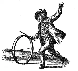 France Prints: Le Jeu du Cerceau, Hoop Rolling, 18th Century