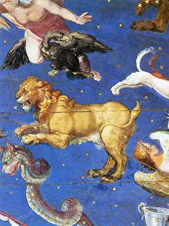 Asterism Prints: Leo Constellation, Zodiac Sign, 1575