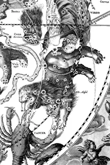 Harmonia Prints: Leo Constellation, Zodiac Sign, Cellarius, 1660
