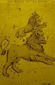 Constellation Prints: Leo Major and Leo Minor, 19th Century