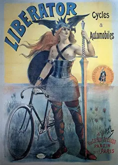 Vintage Nostalgia Prints: Liberator Cycles Poster, Jean de Paleologu, 1899