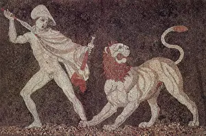 Roman Prints: Detail of Lion Hunt Mosaic, 4th Century BC