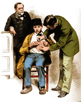 Microbiologists Prints: Louis Pasteur Supervising Rabies Inoculation, 1885
