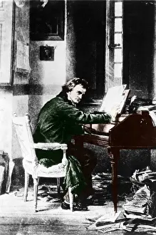 Pianist Prints: Ludwig van Beethoven, German Composer