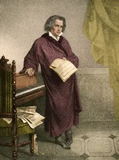 Pianist Prints: Ludwig van Beethoven, German Composer
