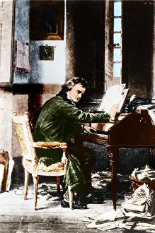 Pianist Prints: Ludwig van Beethoven, German Composer
