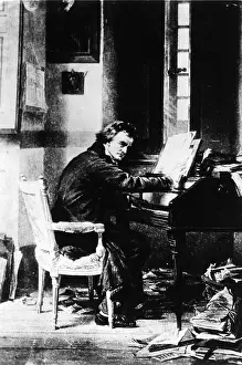 Pianist Prints: Ludwig van Beethoven, German Composer