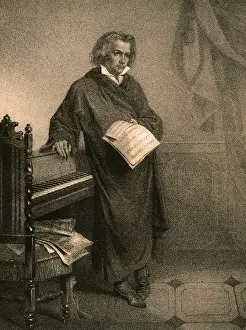 Pianist Prints: Ludwig van Beethoven, German Composer