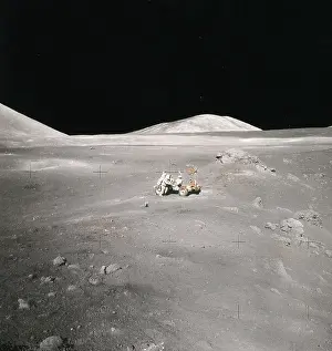 Astronaut Prints: Lunar Rover and Harrison Schmitt, Apollo 17, 1972