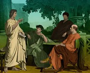 Gaius Prints: Maecenas with Virgil, Horace and Varius