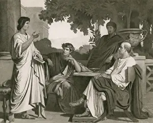 Roman Prints: Maecenas with Virgil, Horace and Varius