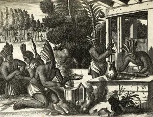 Corn Prints: Making Chocolate Mixed with Maize, 1671