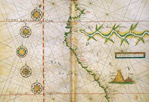 Atlas Prints: Map of Peru Coast, 1630