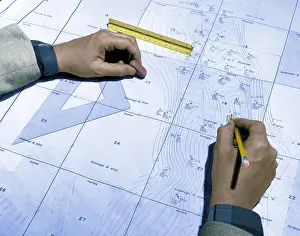 Cartography Prints: Map Used to Predict Location of Oil