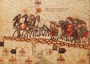 Cartography Prints: Marco Polo, Silk Road Caravan, 14th Century